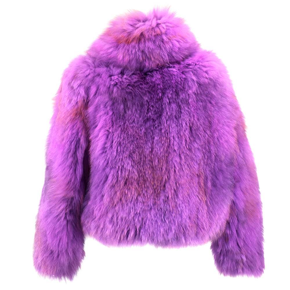 90s Purple  Fox  Chubbie Jacket In Excellent Condition For Sale In Los Angeles, CA