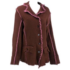 90s Yoshiki Hishinuma Avant Garde Brown Oversized Cardigan