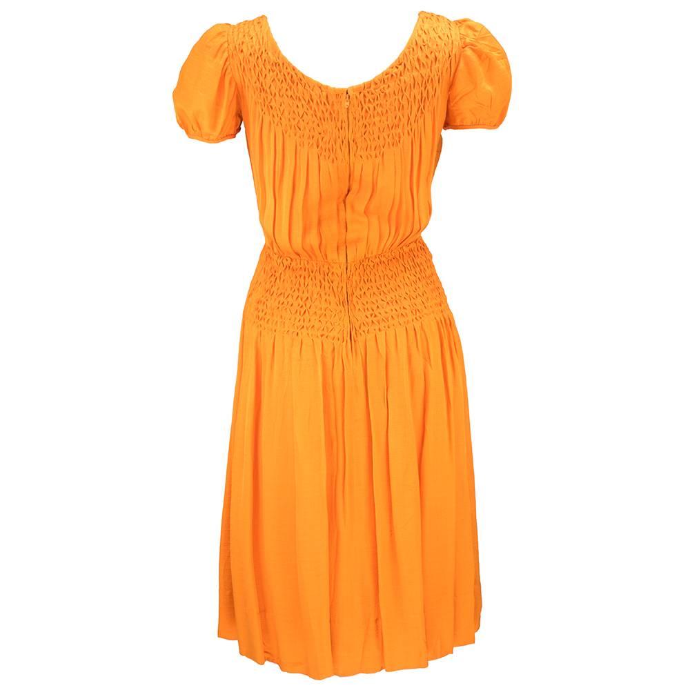 orange peasant dress