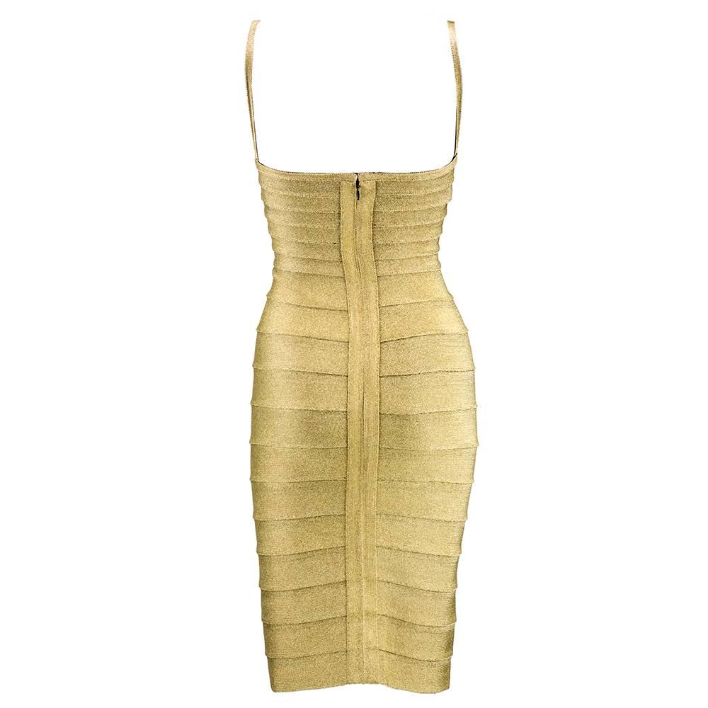 herve leger gold bandage dress