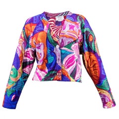 80s Missoni Silk Jersey Quilted Jacket