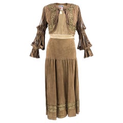 Vintage 90s Moschino Buttery Soft Suede Western Ensemble 