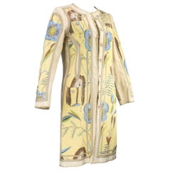 90s Moschino Lightweight Nude Floral Print Coat