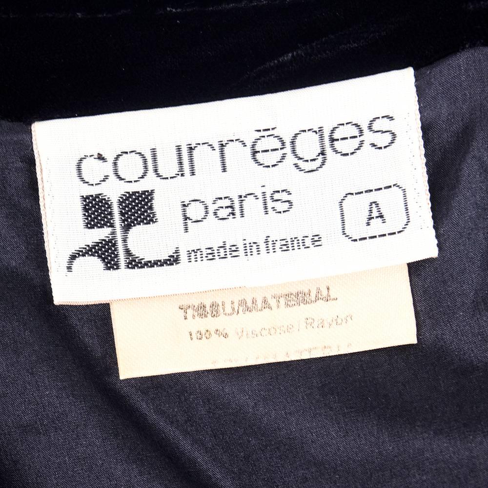 Women's 80s Courreges Black Velvet and Sequin Cocktail Dress For Sale