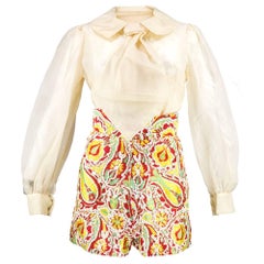 1970s Arnold Scaasi Sequin Paisley Hot Pant 3 Piece Evening Ensemble