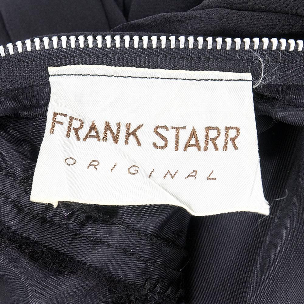 Women's 50s Frank Starr Black Silk Chiffon Glamour Gown