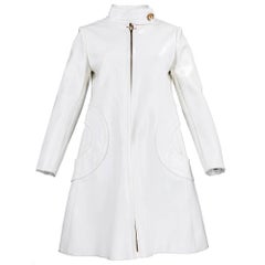 60s Pierre Cardin Super Mod White Patent Coat 