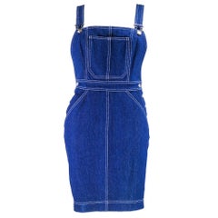 90s Patrick Kelly Denim Overall Mini Dress