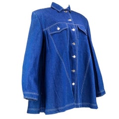 90s Patrick Kelly Blue Denim Swing Coat