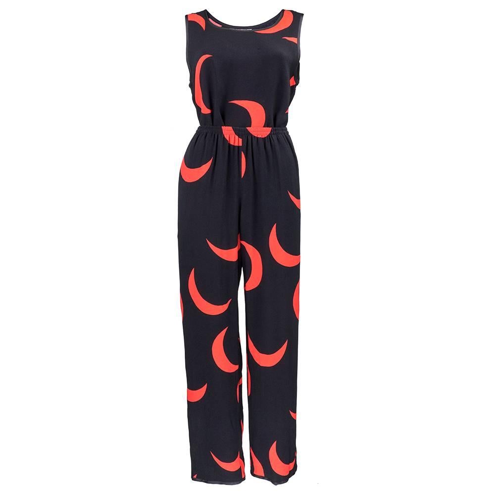 YSL for  Rive Gauche Black and Red Crescent Moon Summer Ensemble 