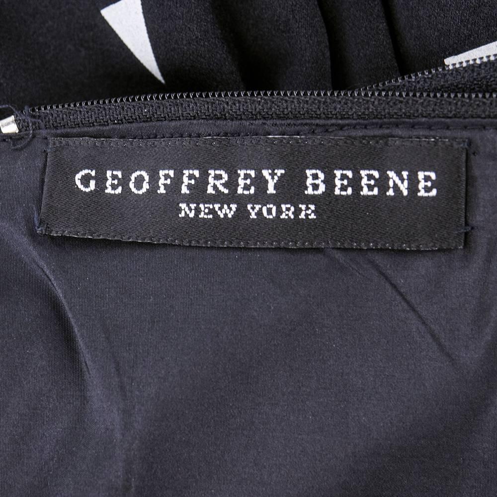 Women's Geoffrey Beene 1980s Strapless Black Graphic-Print Satin Gown