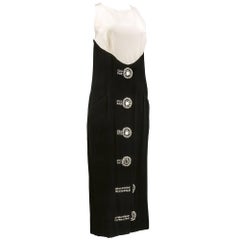 90s Chloe  Black and White Tuxedo Style Cocktail Dress