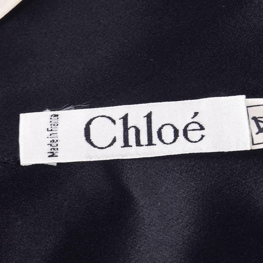 90s Chloe  Black and White Tuxedo Style Cocktail Dress In Excellent Condition For Sale In Los Angeles, CA
