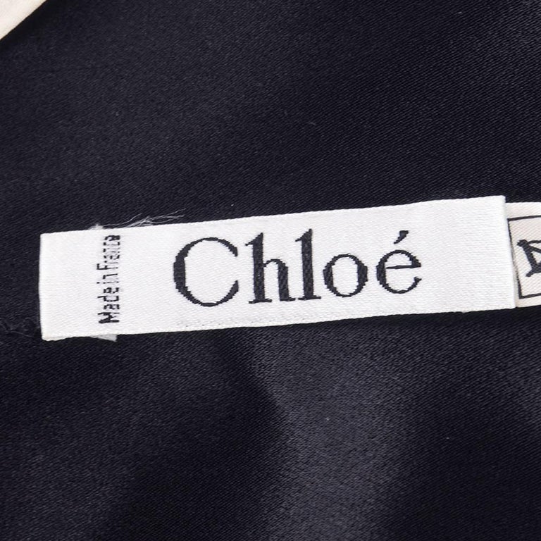 90s Chloe Black and White Tuxedo Style Cocktail Dress For Sale at 1stDibs