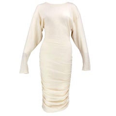 Vintage 1980s Patrick Kelly Cream Knit Body Con Dress