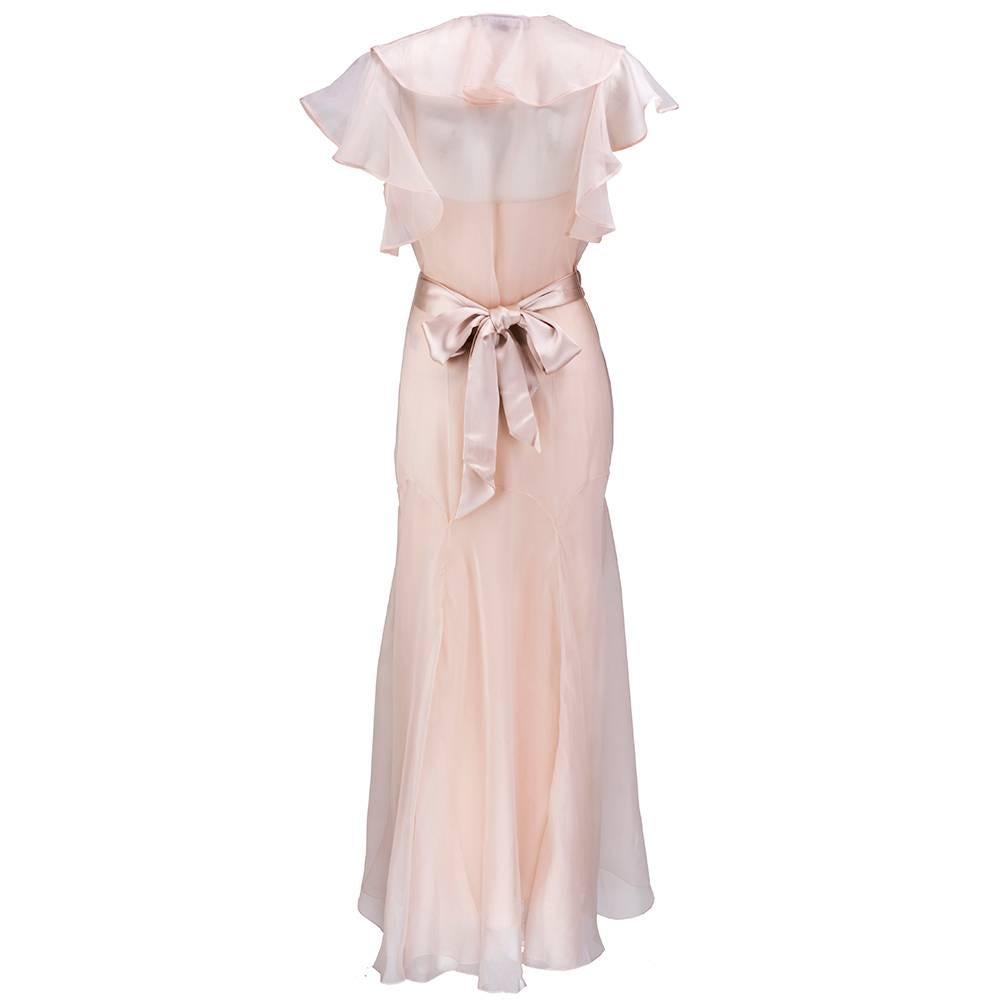 Orange Early 2000s Ralph Lauren Purple Label Peach Silk 30s Style Gown