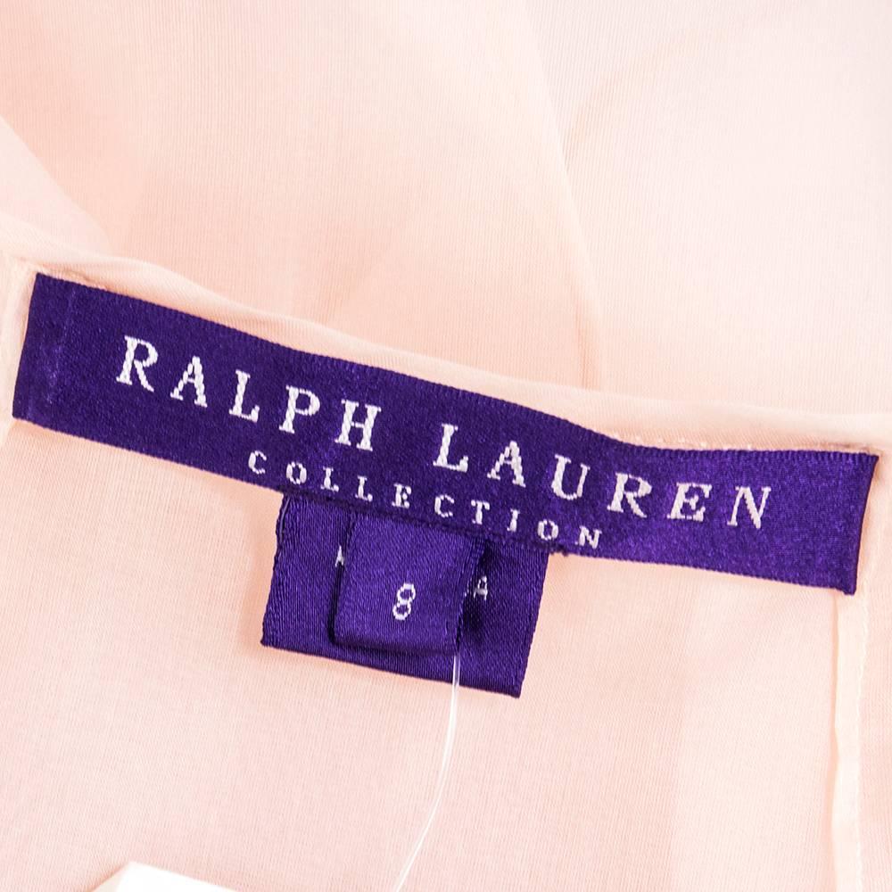 Early 2000s Ralph Lauren Purple Label Peach Silk 30s Style Gown In New Condition In Los Angeles, CA