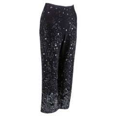 90s Dolce and Gabbana Black Knit Embellished Evening Pants