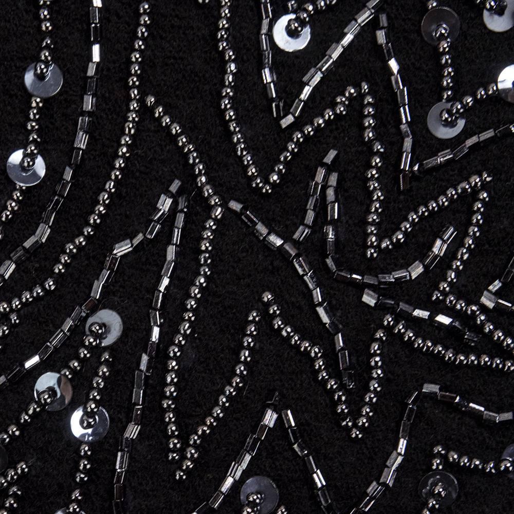 90s Dolce and Gabbana Black Knit Embellished Evening Pants  For Sale 2