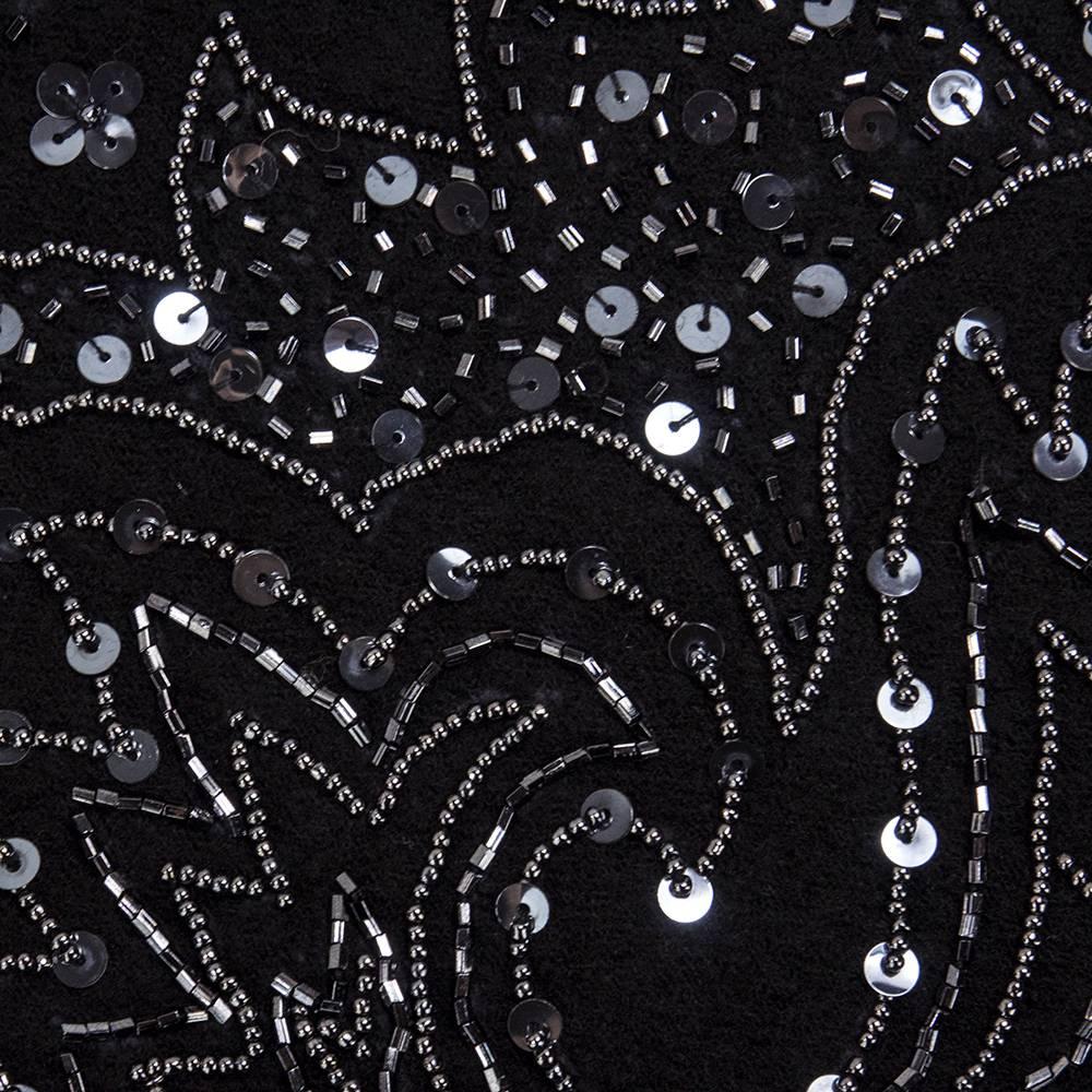 90s Dolce and Gabbana Black Knit Embellished Evening Pants  For Sale 1