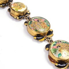 80s Massive Vega Maddux Parure of Enamel and Japanese Satsuma Porcelain