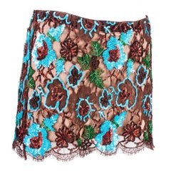 90s Dolce and Gabbana Sparkly Sequinned Lace Micro Mini