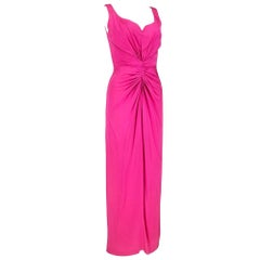 Valentino Hot Pink Silk Crepe Goddess Gown