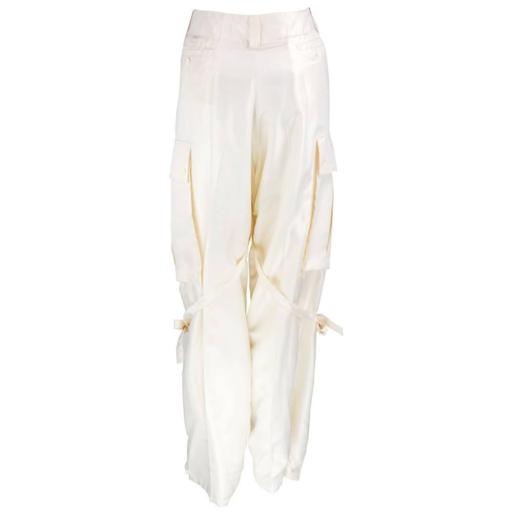 ivory silk pants