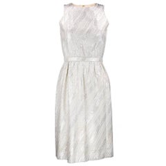 Mainbocher 1960s Silver Lamé Brocade Dress with Jacket
