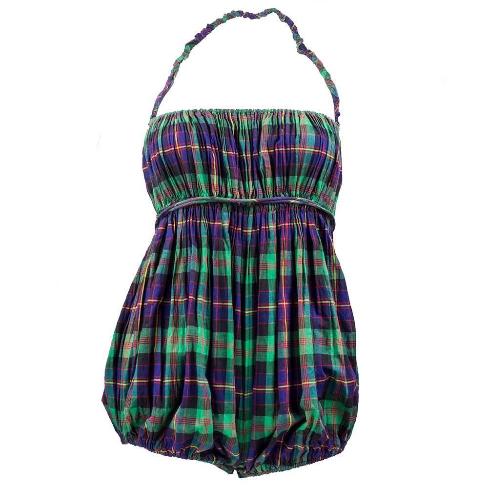 50s Claire McCardell Plaid Cotton Playsuit For Sale