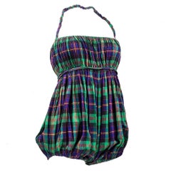 50s Claire McCardell Plaid Cotton Playsuit