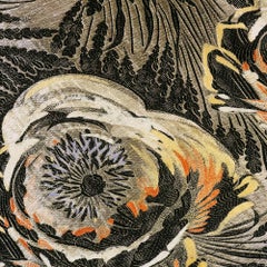 1920s Deco Floral Shawl with Ombré Fringe