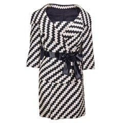 Vintage 60s Roberto Capucci Black and White Woven Ribbon Ensemble