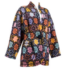 90s Missoni Knit Floral Motif Jacket