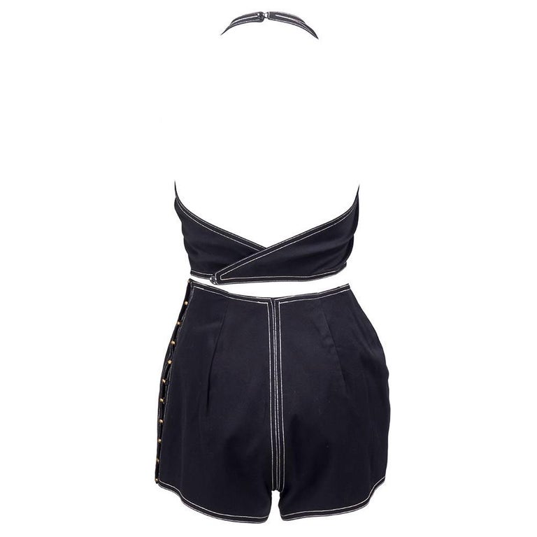 50s unlabelled Claire McCardell 2 pc Black Playsuit For Sale at 1stDibs