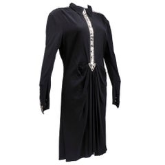 Lagerfeld pour Chloe Attribution - Robe de soirée en crêpe de soie et cristal, années 1980