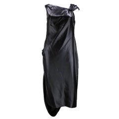 Givenchy 2000s Silky Black Asymmetrical Party Dress