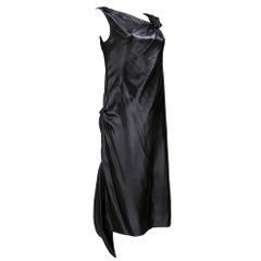 Givenchy 2000s Silky Black Asymmetrical Party Dress