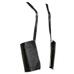 Margiela Open Front Leather Pinafore Apron