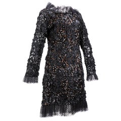 Yves Saint Laurent Black Ribbon & Sequin Party Dress
