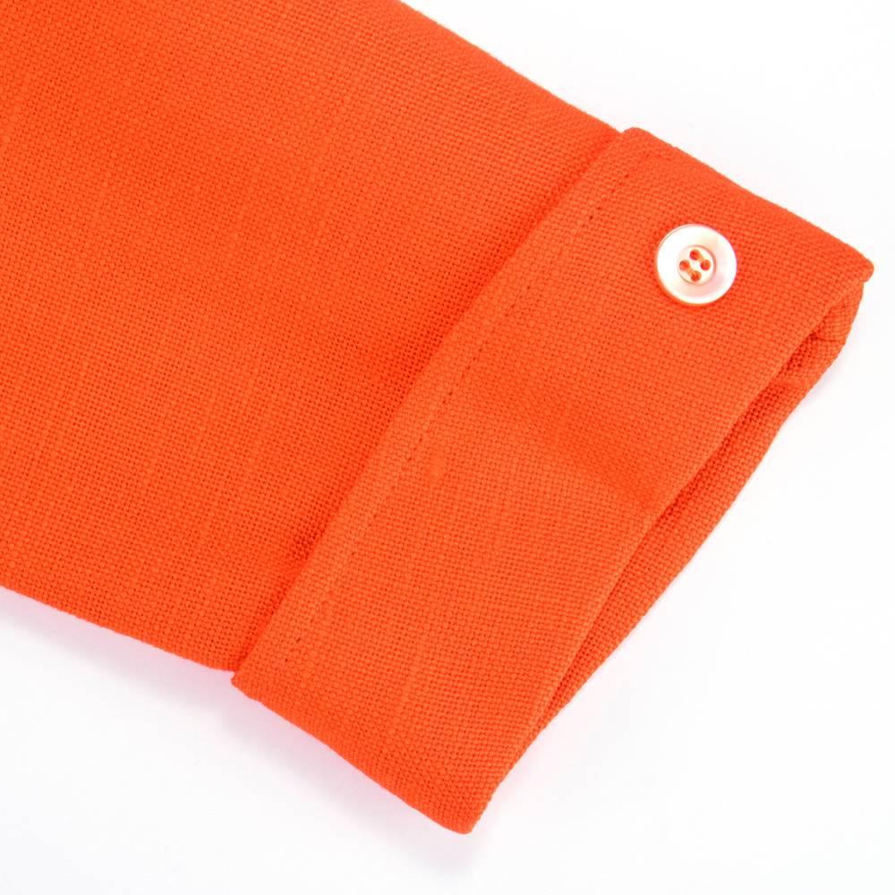 60s Courreges Hyperbole Orange Mod Linen Pant Suit 1