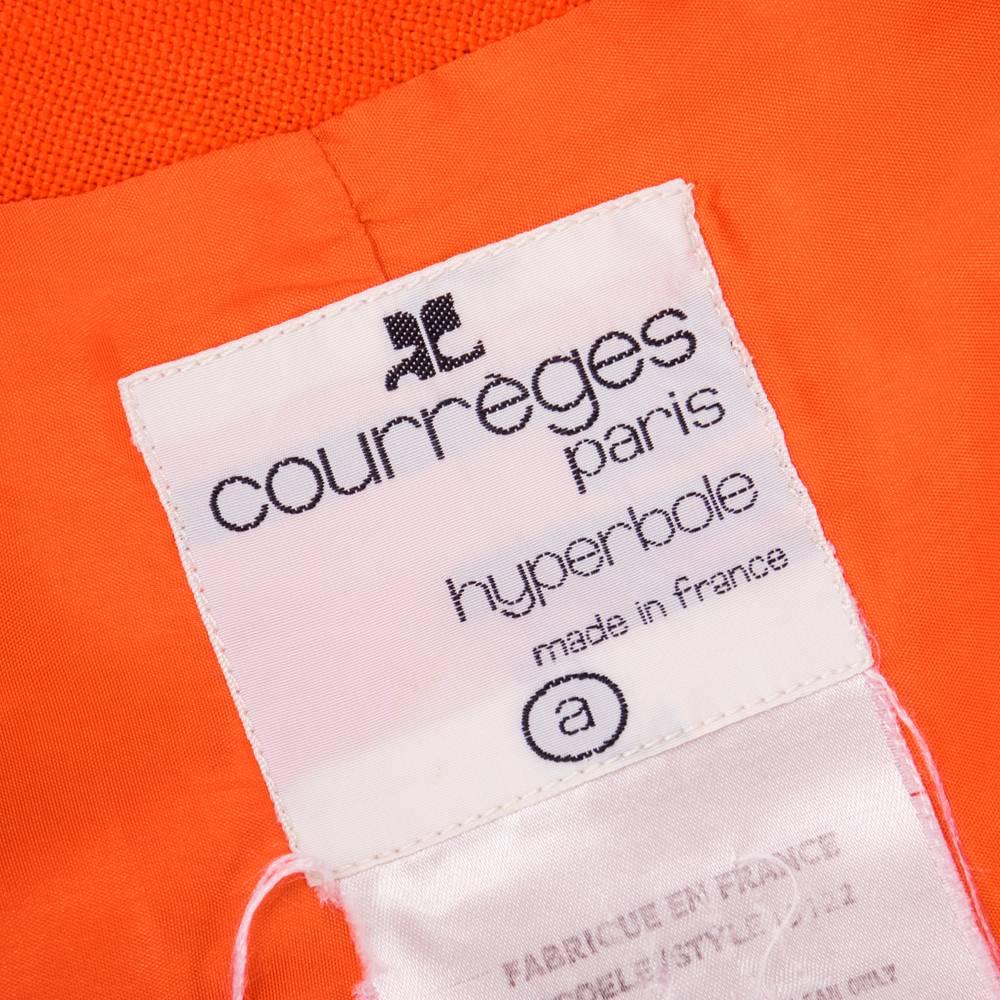 Women's or Men's 60s Courreges Hyperbole Orange Mod Linen Pant Suit