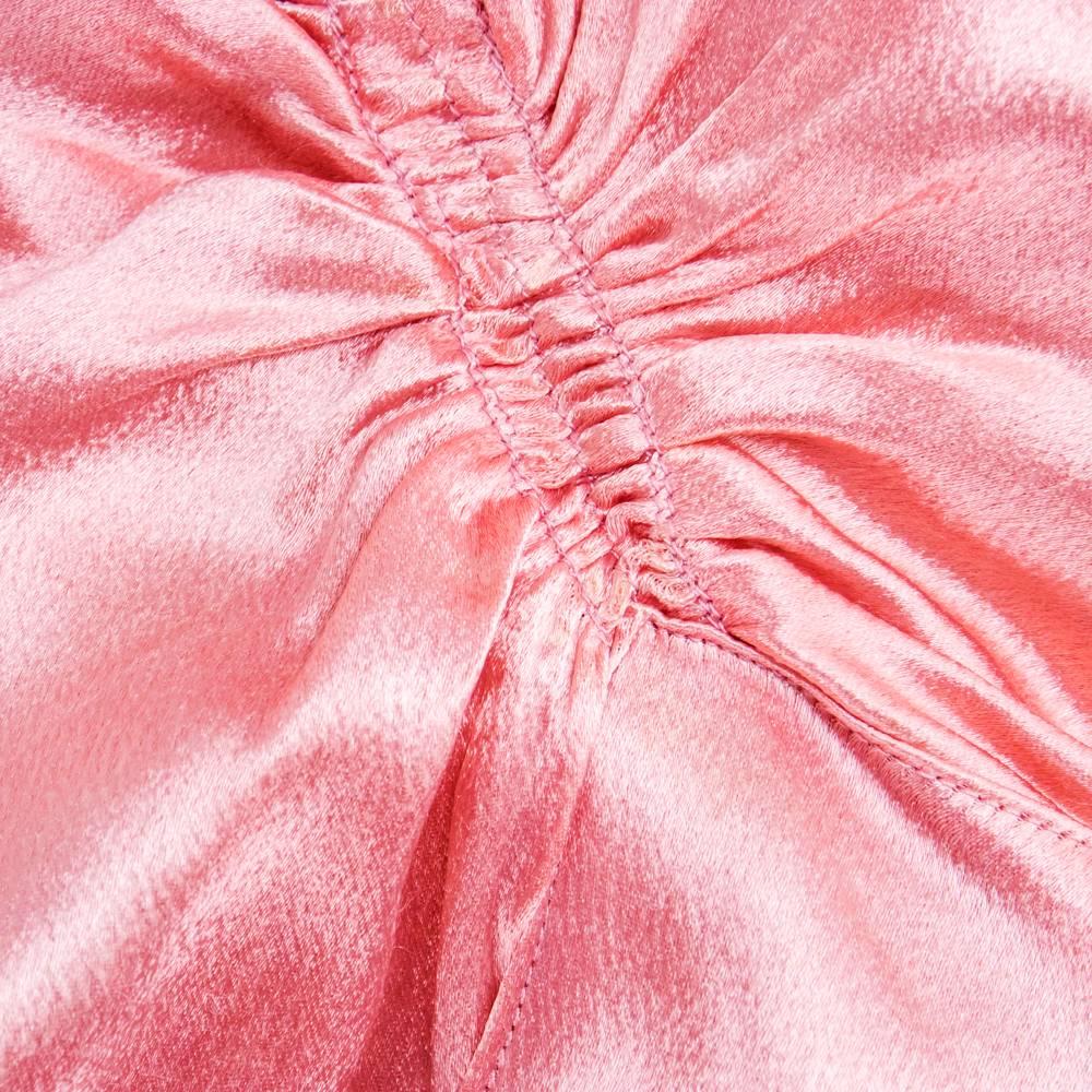 Women's Heavenly 30s Art Deco Pink Slipper Satin Bias Cut Gown For Sale