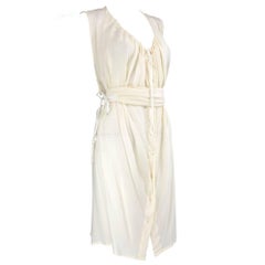 90s Ann Demeulemeester White Silk Chiffon Adjustable Dress
