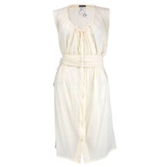 90s Ann Demeulemeester White Silk Chiffon Adjustable Dress