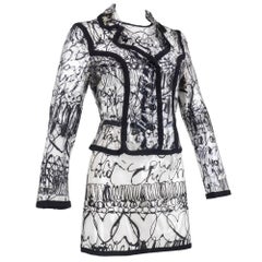 90s Moschino Cheap and Chic 3 Pc. Vinyl Ensemble with Squiggle Print