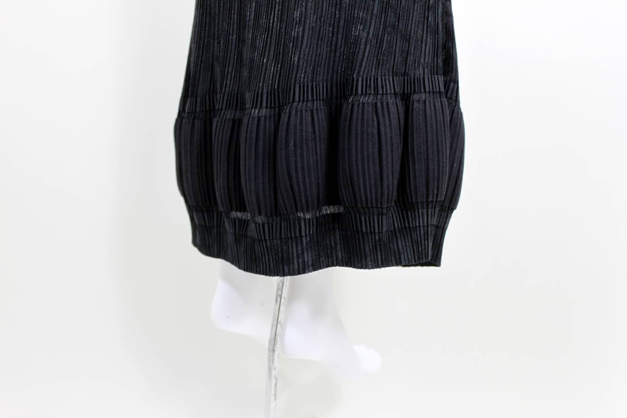 Issey Miyake Pleated Shawl Collar Jacket with Pleated Column Skirt For Sale 2