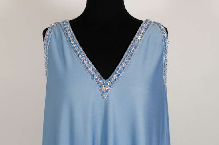 Pedro Rodriguez 1960s Gown with Crystal Detail and Cape