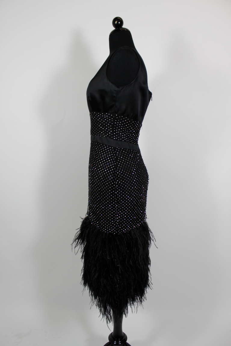 Douglas Hannant Ostrich Feather and Rhinestone Party Dress 3