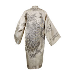 Silk Metallic Embroidered Jacket with Peacock Motif